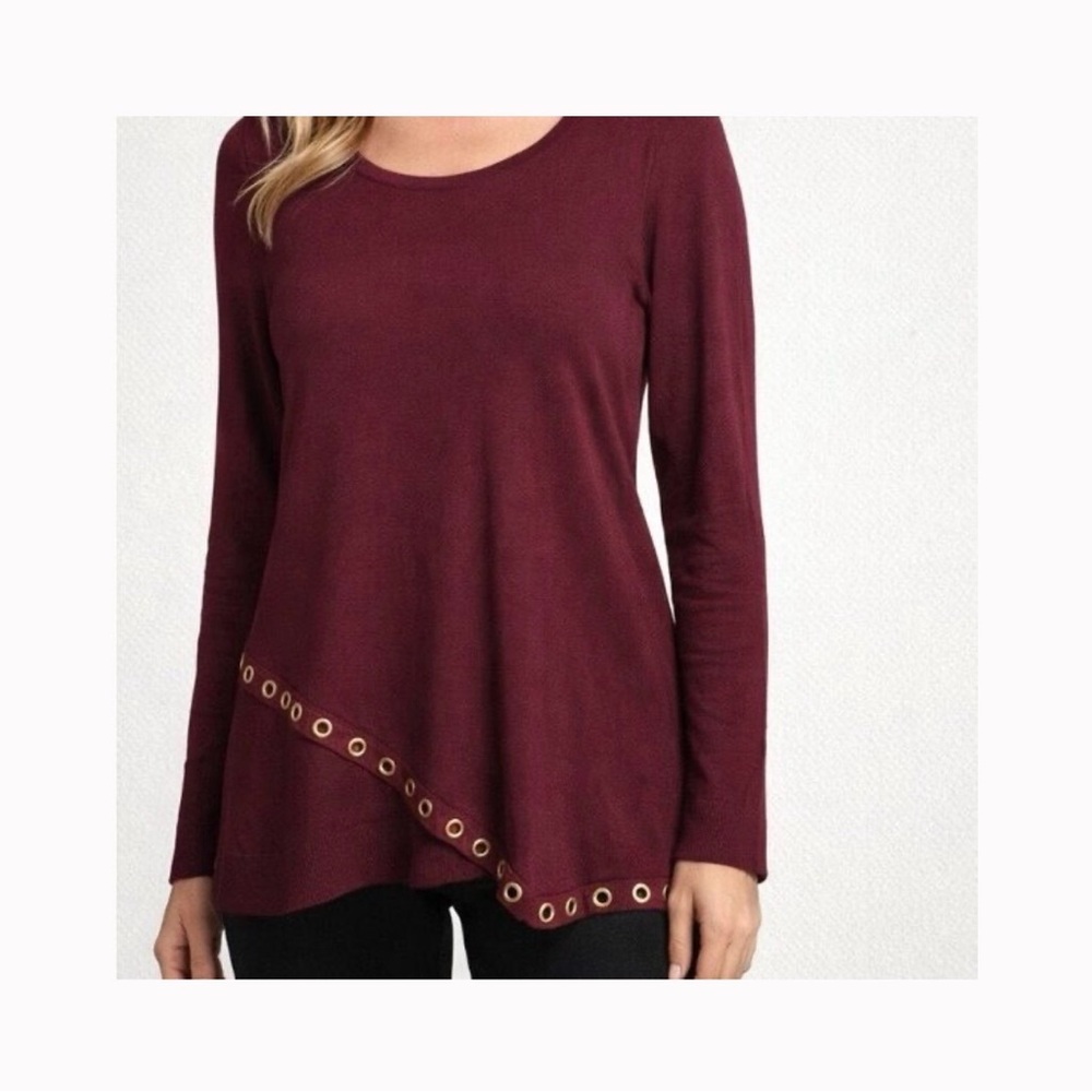INC International Concepts Burgundy Top with Gold Accents